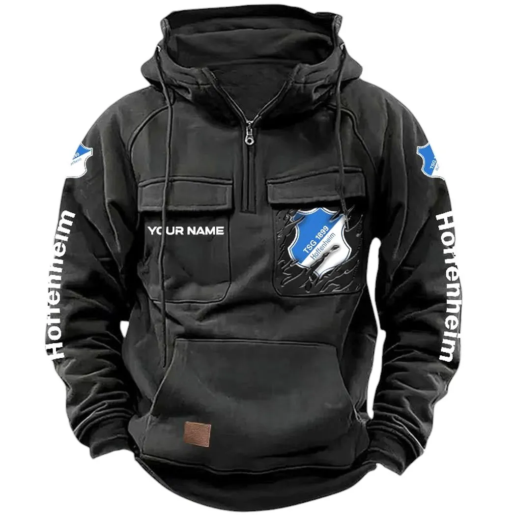 TSG Hoffenheim Hoodie Taktischer, All-Over-Print-Taktik-Hoodie mit Viertelreißverschluss - Schwarz SPO1616016-2