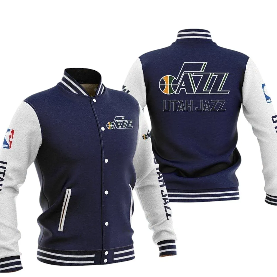 Utah Jazz Jacke Vintage Baseballjacke, Geschenk für Fan Utah Jazz -Marineblau NBA82210125039