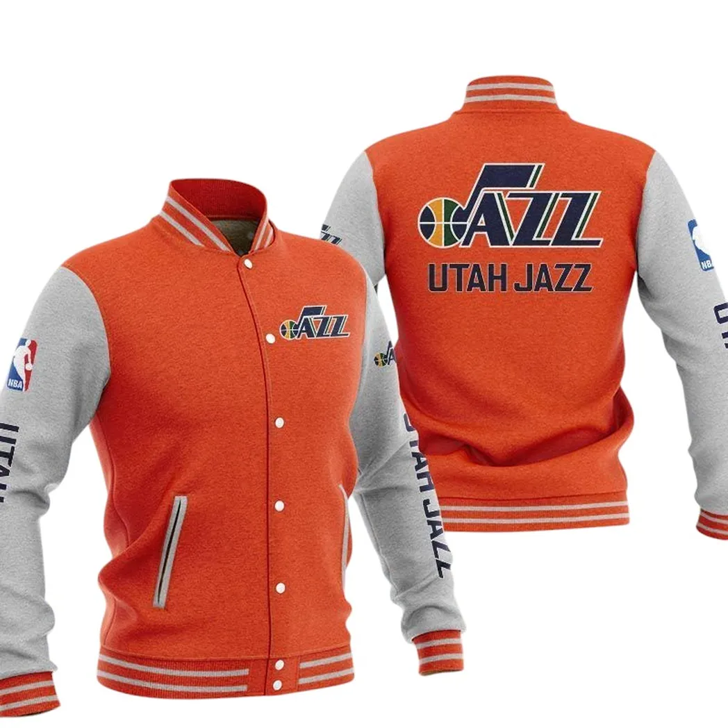Utah Jazz Jacke Vintage Baseballjacke, Geschenk für Fan Utah Jazz -Orange NBA82210125039