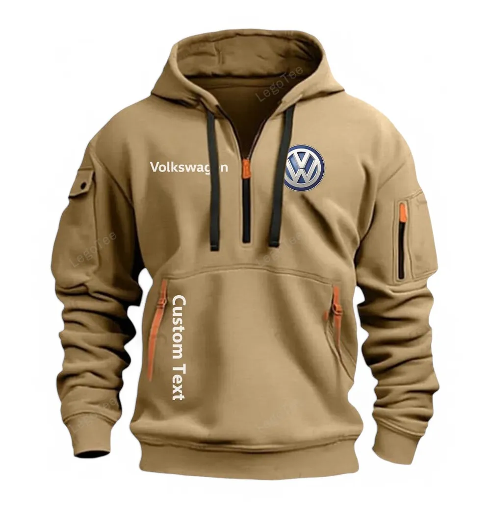 volkswagen half zip hoodie for men gift for him husband boyfriend khaki car112021425561 3 ylqku