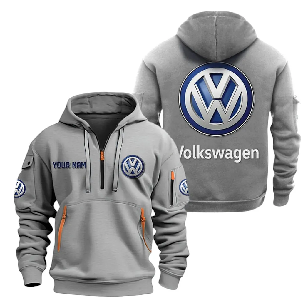 Volkswagen Half Zip Hoodie For Men, Gift For Volkswagen Lovers CAR20022125678 - Grau