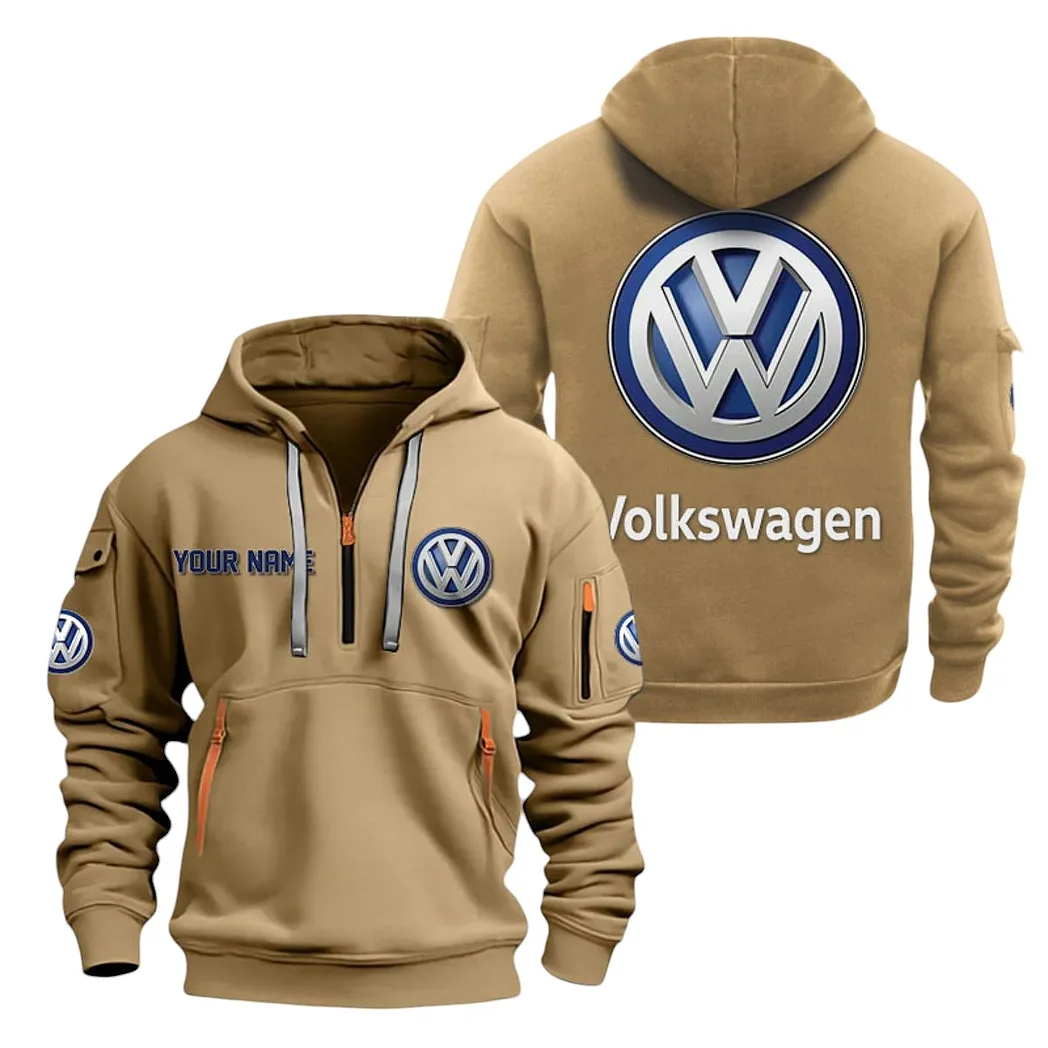 volkswagen half zip hoodie for men gift for volkswagen lovers car20022125678 khaki jeku4
