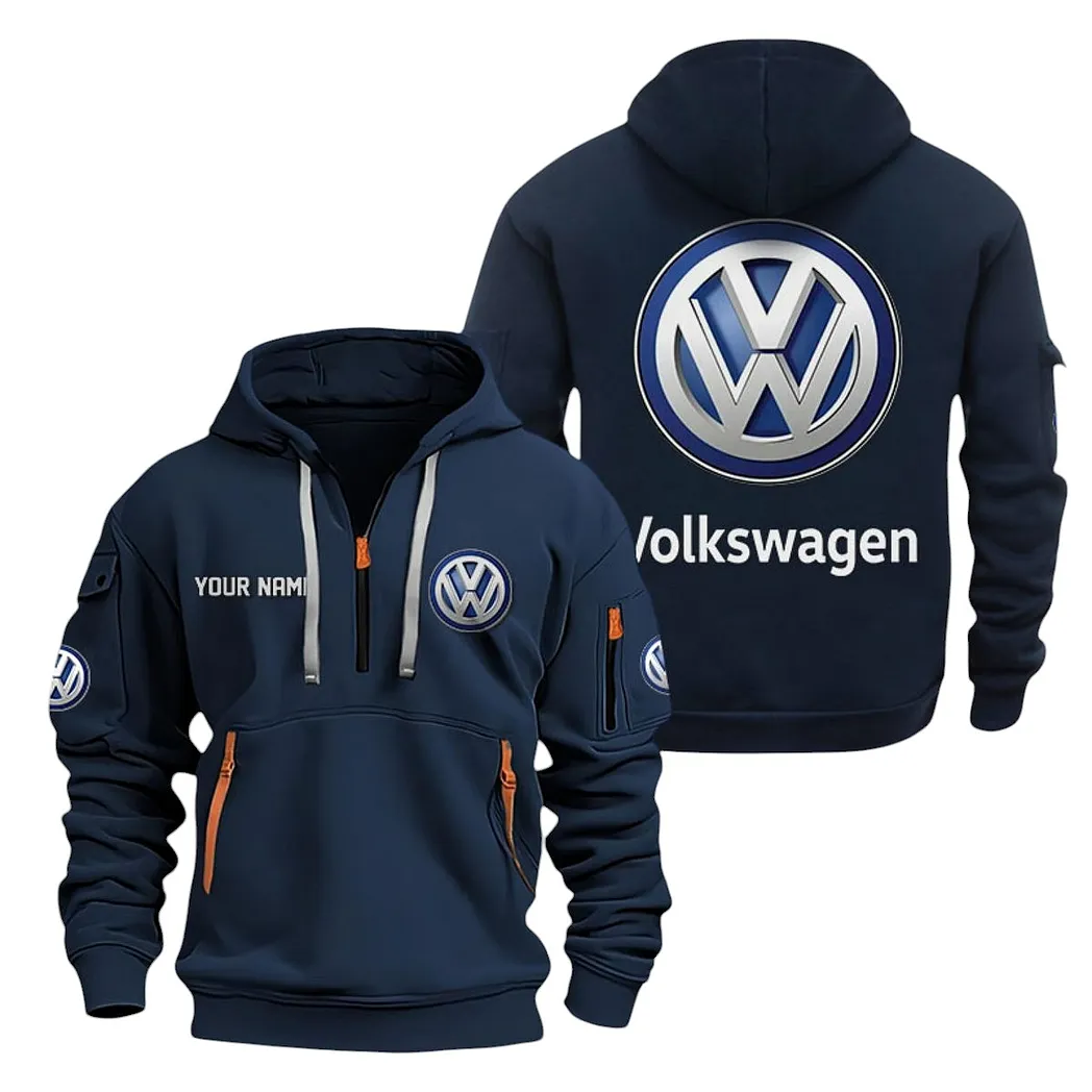 Volkswagen Half Zip Hoodie For Men, Gift For Volkswagen Lovers CAR20022125678 - Marineblau