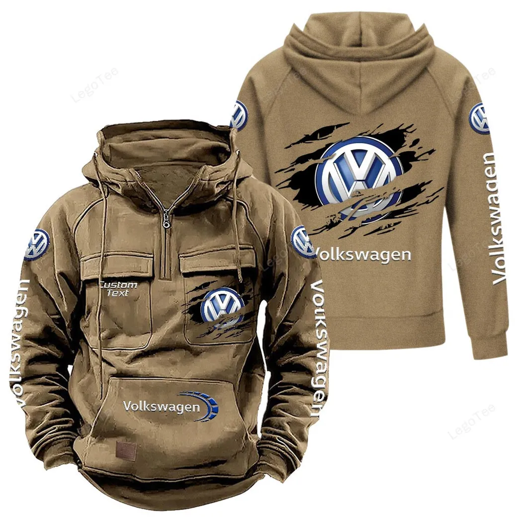 Volkswagen Hoodie Reißverschluss Taktischer, All-Over-Print-Hoodie - Khaki CAR122021425000-4