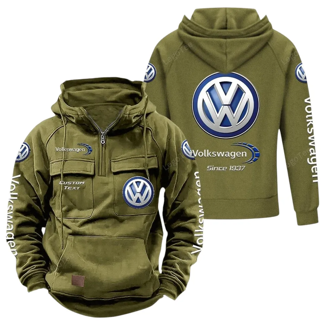 Volkswagen Hoodie Reißverschluss Taktischer, All-Over-Print-Hoodie - Olivgrün CAR96021425666-1