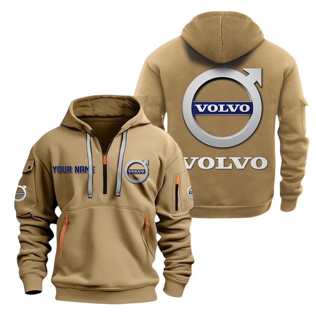 volvo half zip hoodie for men gift for volvo lovers car20022125679 khaki zo0rb