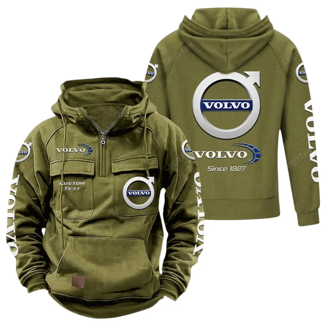 Volvo Hoodie Reißverschluss Taktischer, All-Over-Print-Hoodie Volvo - Olivgrün CAR96021425675-1