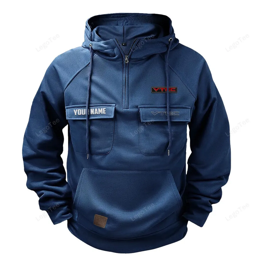 VTEC Honda Hoodie Reißverschluss Taktischer, All-Over-Print-Hoodie VTEC Honda - Dunkelblau CAR109021425381-3