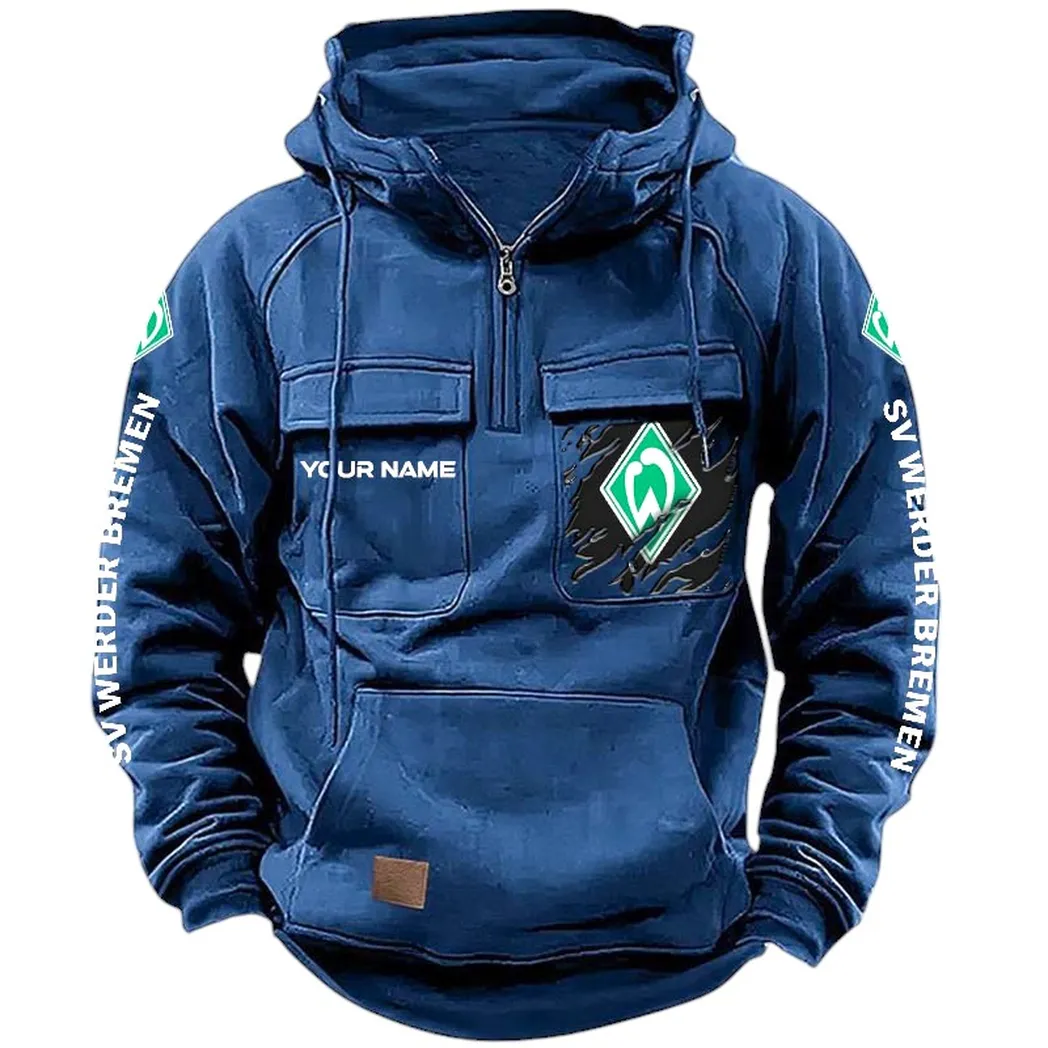 werder bremen hoodie taktischer all over print taktik hoodie mit viertelreiverschluss dunkelblau spo1616017 3 dej43