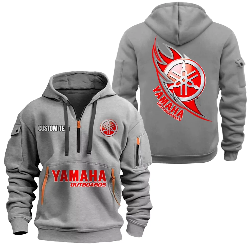 Yamaha Outboards Hoodie Reißverschluss CAR1701112214, CAR Kapuzenpullover mit Allover-Druck - Grau