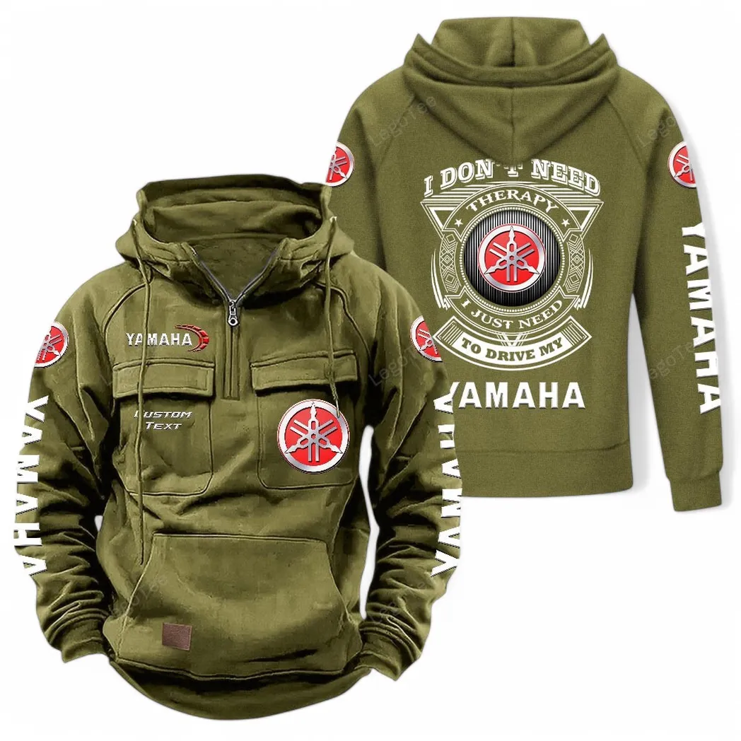 Yamaha Tactical Quarter Zip Hoodie CAR106021525021 - Olivgrün