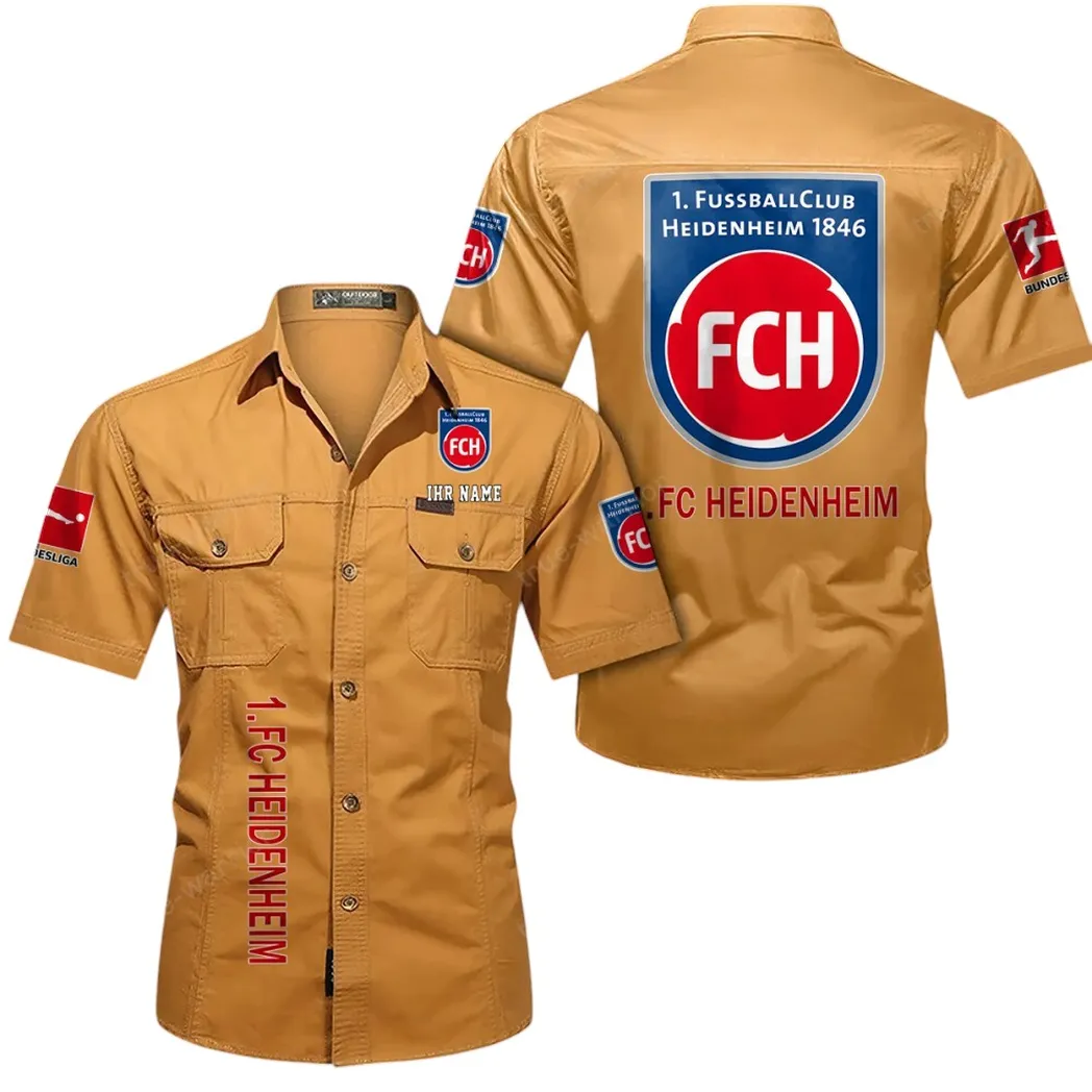 1. FC Heidenheim Hemd mit kurzen Ärmeln, All-Over-Print Kurzarmhemd BDE11052625263 - Gelb-Orange