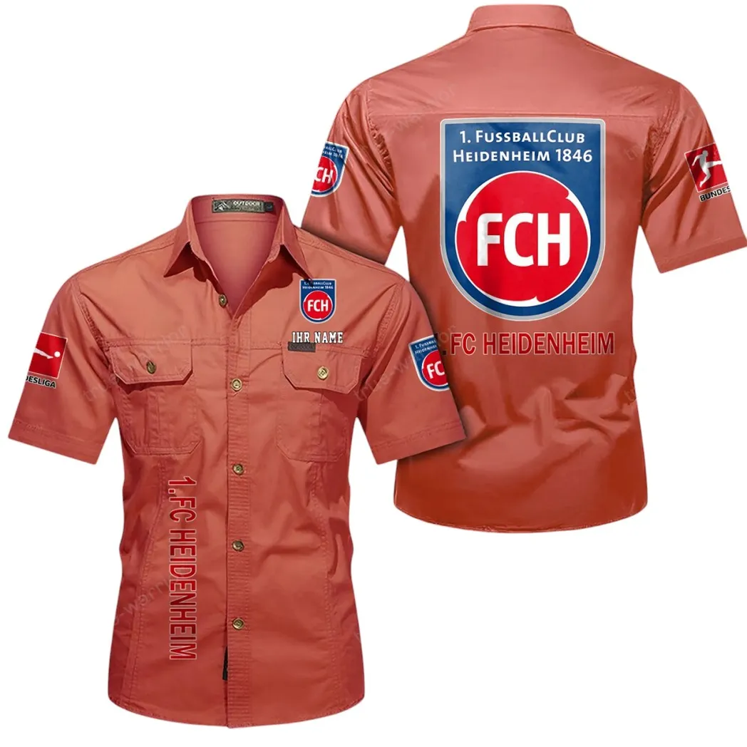 1. FC Heidenheim Hemd mit kurzen Ärmeln, All-Over-Print Kurzarmhemd BDE11052625263 - Rot