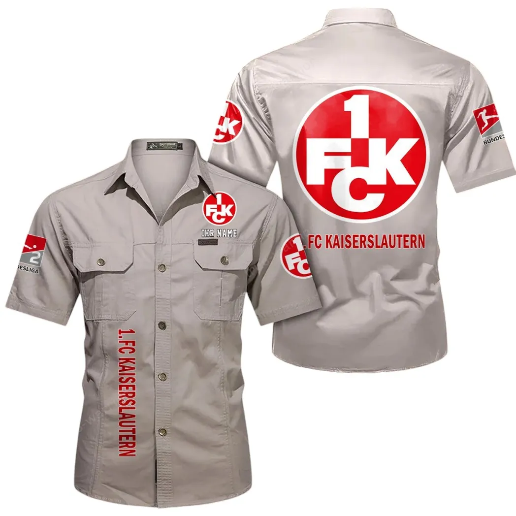 1. FC Kaiserslautern Hemd mit kurzen Ärmeln, All-Over-Print Kurzarmhemd BDE11052625244 - Beige