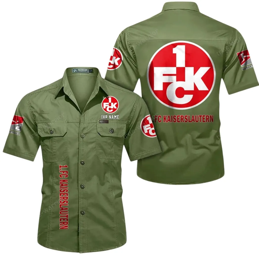 1. FC Kaiserslautern Hemd mit kurzen Ärmeln, All-Over-Print Kurzarmhemd BDE11052625244 - Fruchtgrün