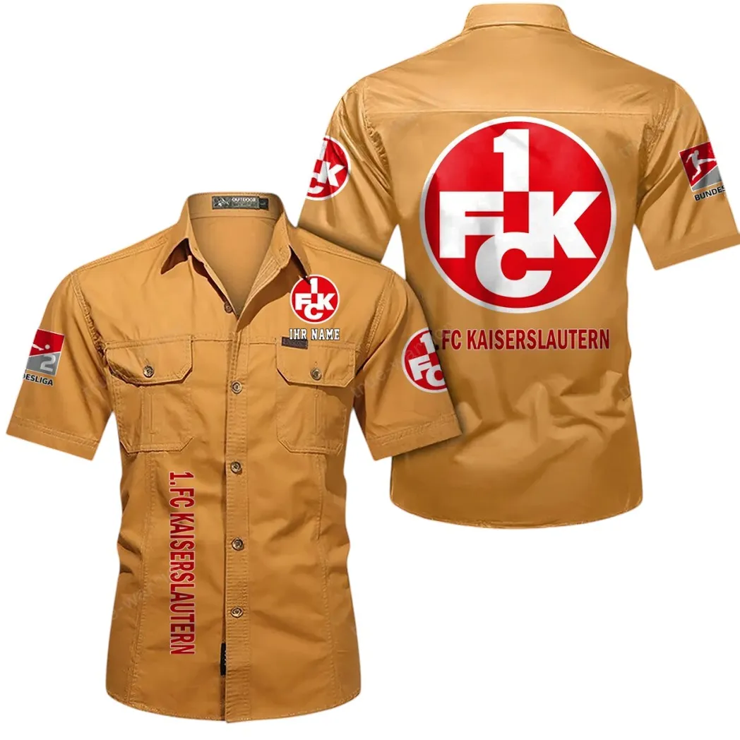 1. FC Kaiserslautern Hemd mit kurzen Ärmeln, All-Over-Print Kurzarmhemd BDE11052625244 - Gelb-Orange