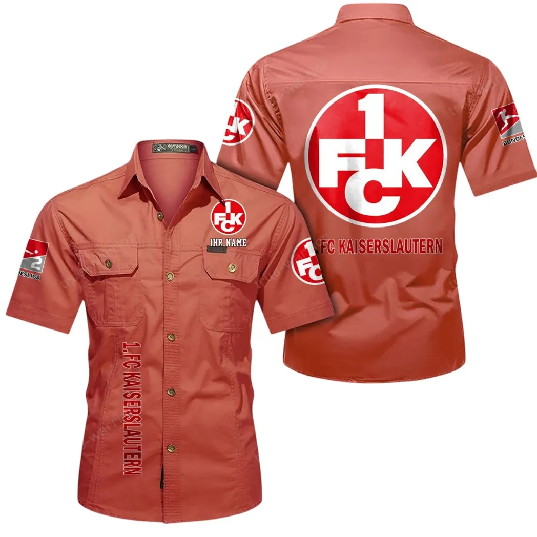 1. FC Kaiserslautern Hemd mit kurzen Ärmeln, All-Over-Print Kurzarmhemd BDE11052625244 - Rot