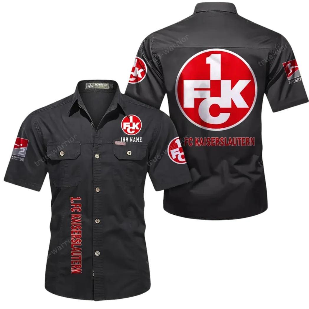1. FC Kaiserslautern Hemd mit kurzen Ärmeln, All-Over-Print Kurzarmhemd BDE11052625244 - Schwarz
