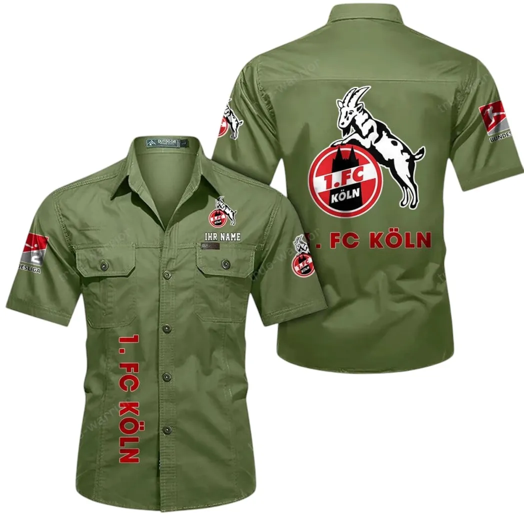 1. FC Köln Hemd mit kurzen Ärmeln, All-Over-Print Kurzarmhemd BDE11052625245 - Fruchtgrün