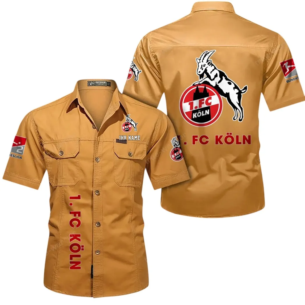 1. FC Köln Hemd mit kurzen Ärmeln, All-Over-Print Kurzarmhemd BDE11052625245 - Gelb-Orange