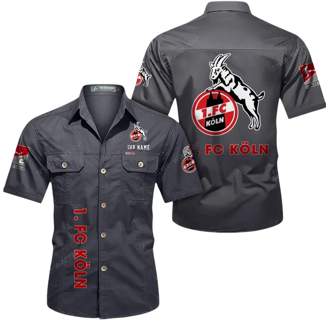 1. FC Köln Hemd mit kurzen Ärmeln, All-Over-Print Kurzarmhemd BDE11052625245 - Grau