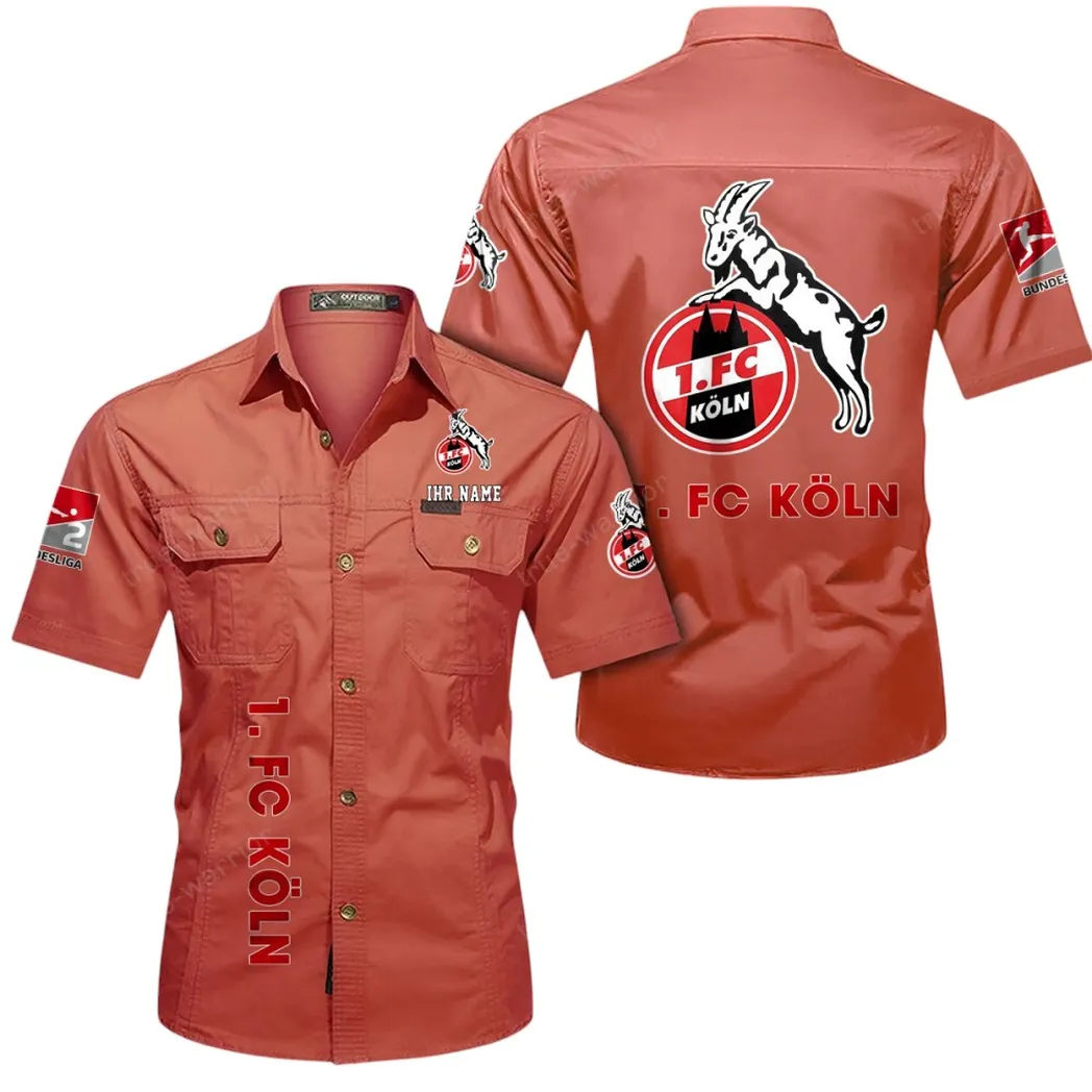1. FC Köln Hemd mit kurzen Ärmeln, All-Over-Print Kurzarmhemd BDE11052625245 - Rot