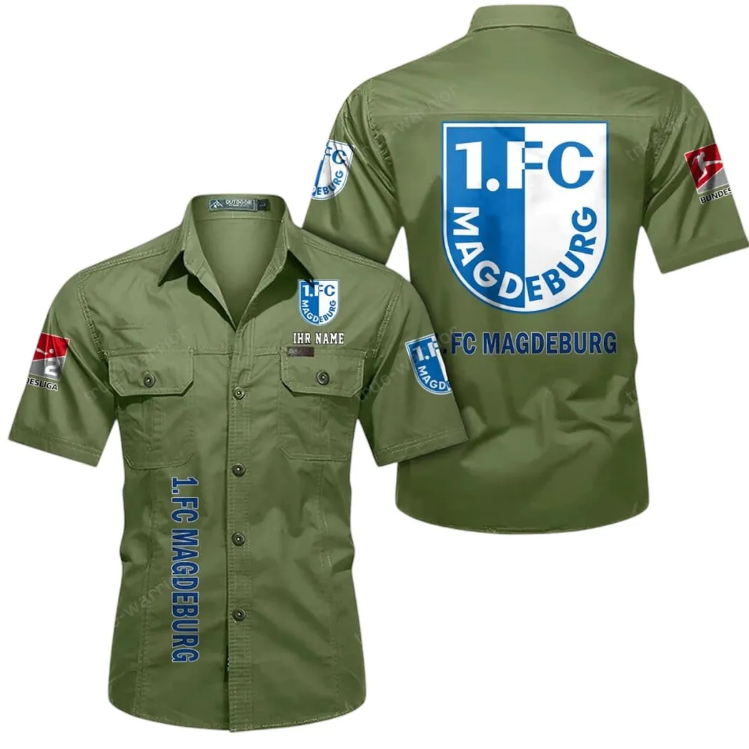 1. FC Magdeburg Hemd mit kurzen Ärmeln, All-Over-Print Kurzarmhemd BDE11052625272 - Fruchtgrün