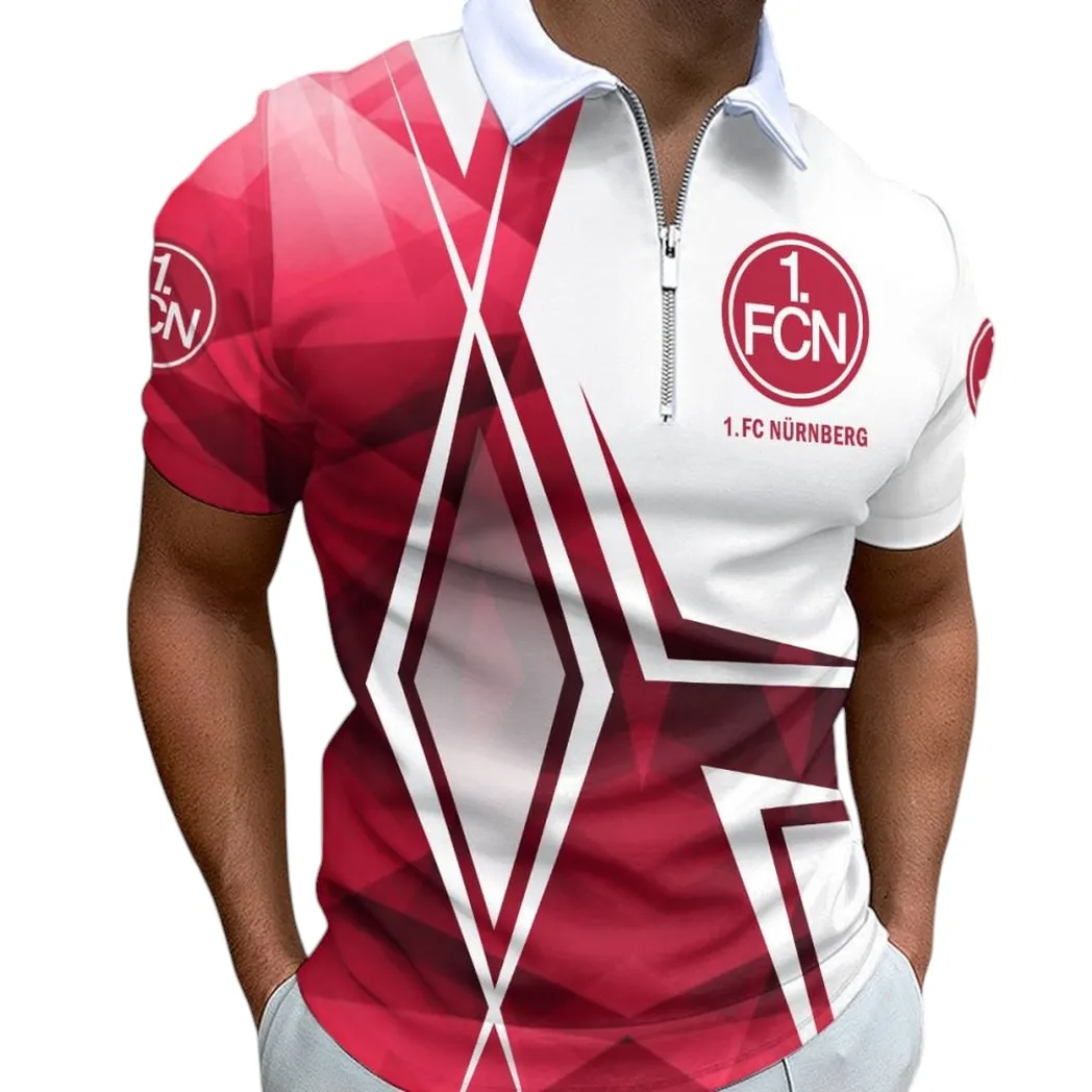 1. FC Nurnberg Poloshirt mit Reißverschluss für Männer, Geschenk für 1. FC Nurnberg BDE59052825802