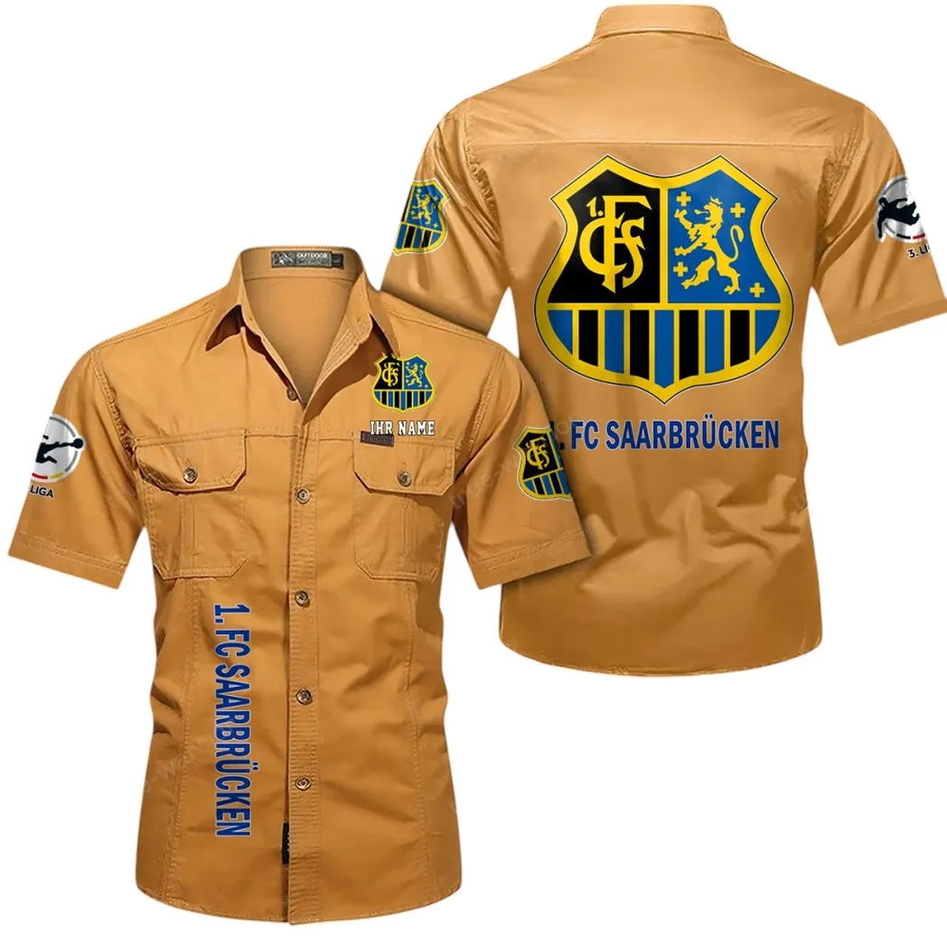 1. FC Saarbrücken Hemd mit kurzen Ärmeln, All-Over-Print Kurzarmhemd BDE11052625239 - Gelb-Orange