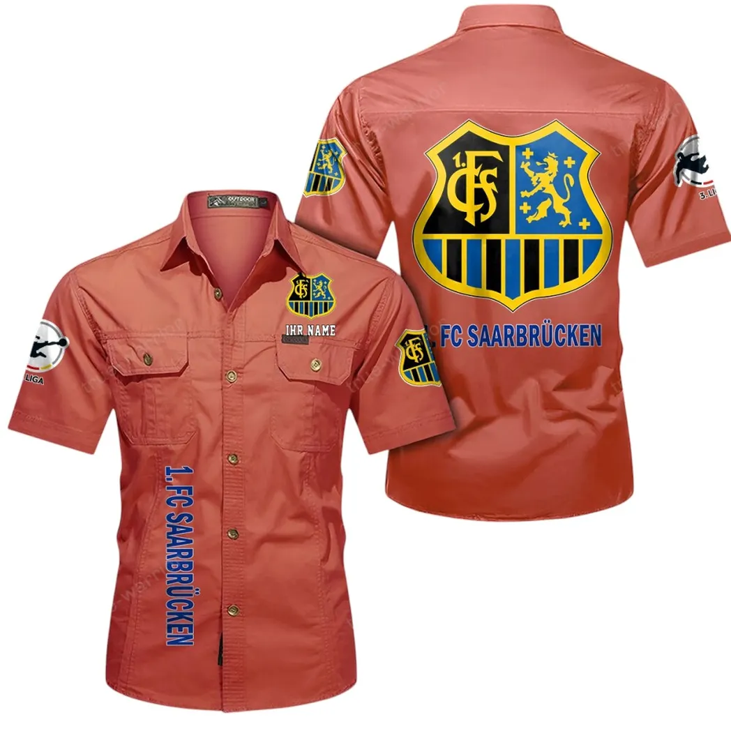 1. FC Saarbrücken Hemd mit kurzen Ärmeln, All-Over-Print Kurzarmhemd BDE11052625239 - Rot