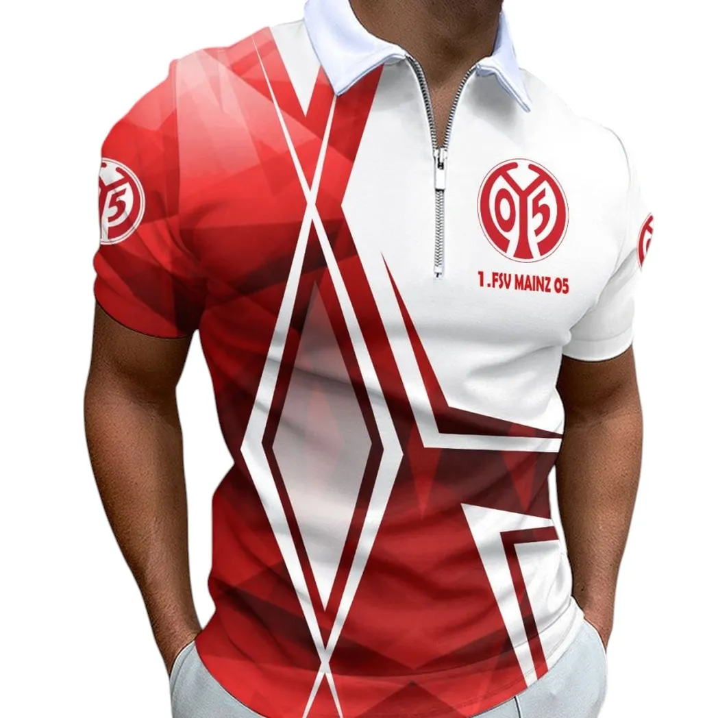 1. FSV Mainz 05 Poloshirt mit Reißverschluss für Männer, Geschenk für 1. FSV Mainz 05 BDE59052825785