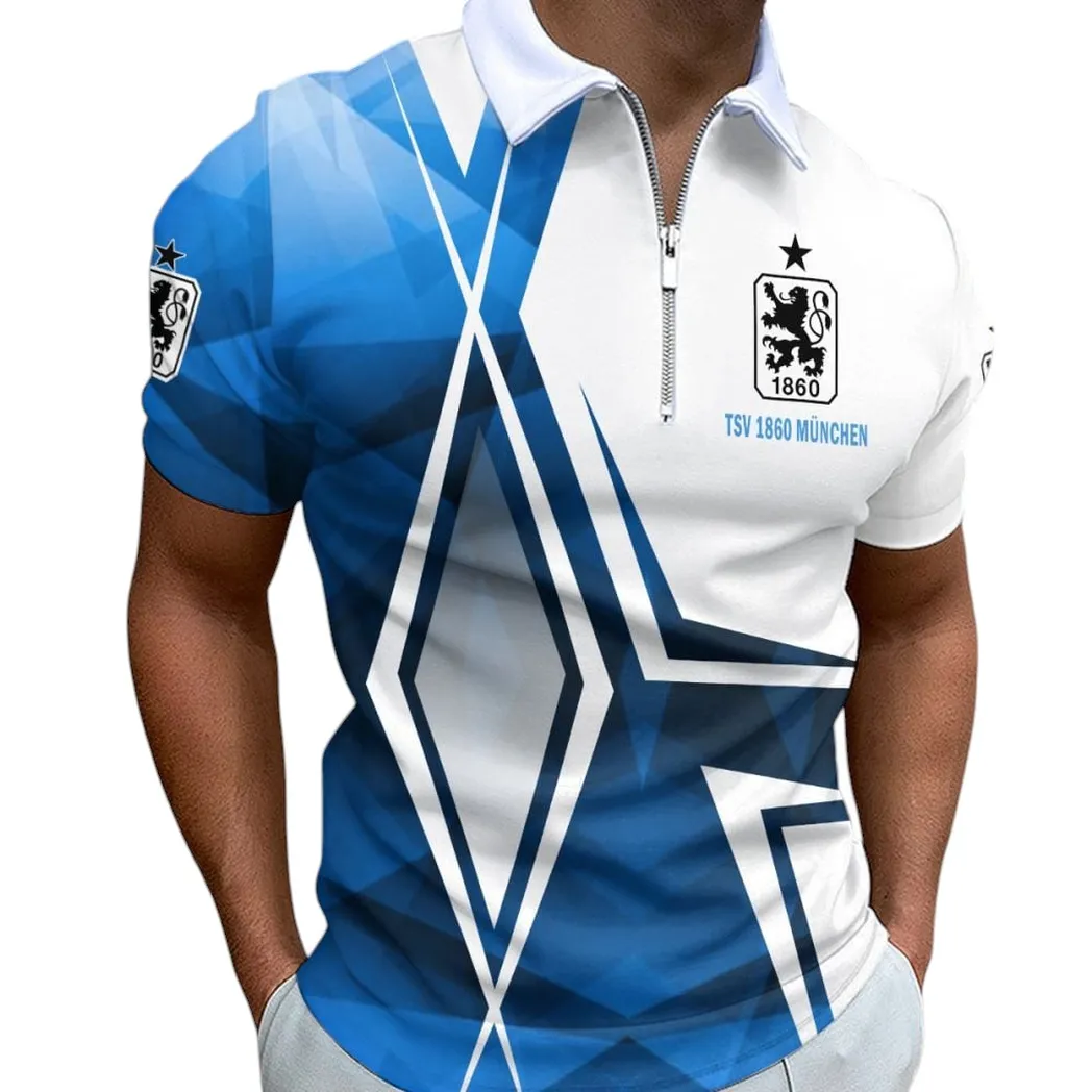 1860 Munich Poloshirt mit Reißverschluss für Männer, Geschenk für 1860 Munich BDE59052825782