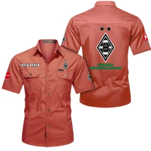 Borussia Monchengladbach Hemd mit kurzen Ärmeln, All-Over-Print Kurzarmhemd BDE10051325888 - Rot