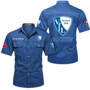 VfL Bochum Hemd mit kurzen Ärmeln, All-Over-Print Kurzarmhemd BDE10051325891 - Cowboyblau