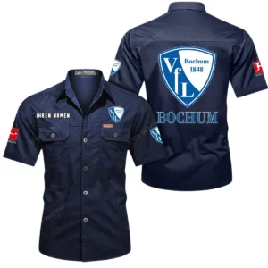 VfL Bochum Hemd mit kurzen Ärmeln, All-Over-Print Kurzarmhemd BDE10051325891 - Dunkelblau