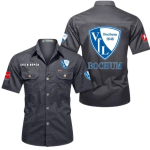 VfL Bochum Hemd mit kurzen Ärmeln, All-Over-Print Kurzarmhemd BDE10051325891 - Grau