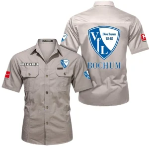 VfL Bochum Hemd mit kurzen Ärmeln, All-Over-Print Kurzarmhemd BDE10051325891 - Beige