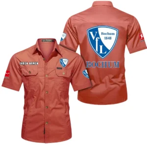 VfL Bochum Hemd mit kurzen Ärmeln, All-Over-Print Kurzarmhemd BDE10051325891 - Rot