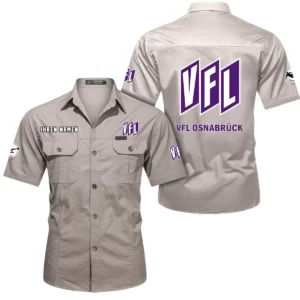 VfL Osnabruck Hemd mit kurzen Ärmeln, All-Over-Print Kurzarmhemd BDE10051325892 - Beige