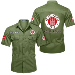FC St. Pauli Hemd mit kurzen Ärmeln, All-Over-Print Kurzarmhemd BDE10051325895 - Fruchtgrün