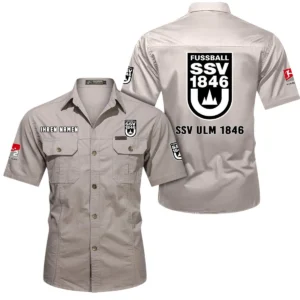 SSV Ulm 1846 Hemd mit kurzen Ärmeln, All-Over-Print Kurzarmhemd BDE10051325896 - Beige