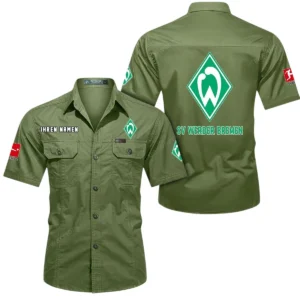Werder Bremen Hemd mit kurzen Ärmeln, All-Over-Print Kurzarmhemd BDE10051325898 - Fruchtgrün