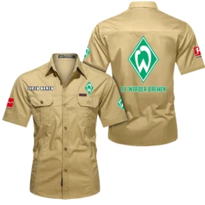Werder Bremen Hemd mit kurzen Ärmeln, All-Over-Print Kurzarmhemd BDE10051325898 - Khaki