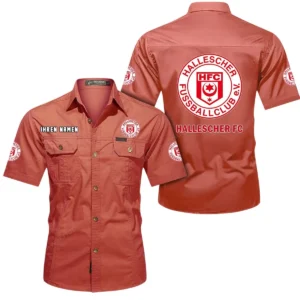Hallescher Hemd mit kurzen Ärmeln, All-Over-Print Kurzarmhemd BDE10051325900 - Rot