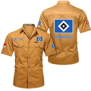 Hamburger SV Hemd mit kurzen Ärmeln, All-Over-Print Kurzarmhemd BDE10051325901 - Gelb-Orange