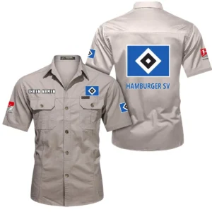 Hamburger SV Hemd mit kurzen Ärmeln, All-Over-Print Kurzarmhemd BDE10051325901 - Beige