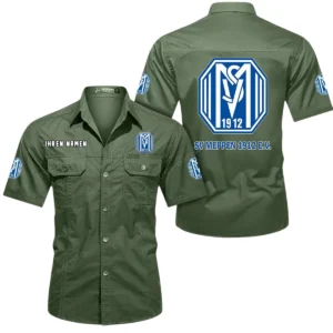 SV Meppen Hemd mit kurzen Ärmeln, All-Over-Print Kurzarmhemd BDE10051325902 - Olivgrün