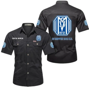SV Meppen Hemd mit kurzen Ärmeln, All-Over-Print Kurzarmhemd BDE10051325902 - Schwarz