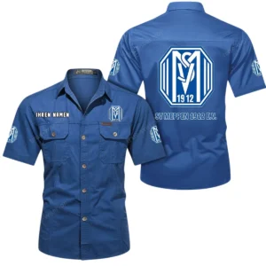 SV Meppen Hemd mit kurzen Ärmeln, All-Over-Print Kurzarmhemd BDE10051325902 - Cowboyblau