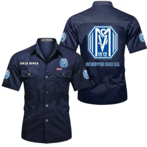 SV Meppen Hemd mit kurzen Ärmeln, All-Over-Print Kurzarmhemd BDE10051325902 - Dunkelblau